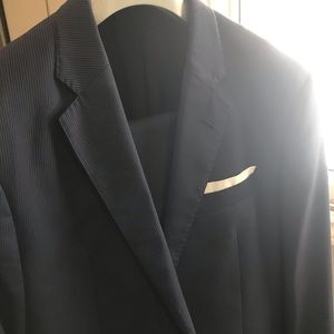 Giorgio Armani, navy blue pinstripe tailored suit